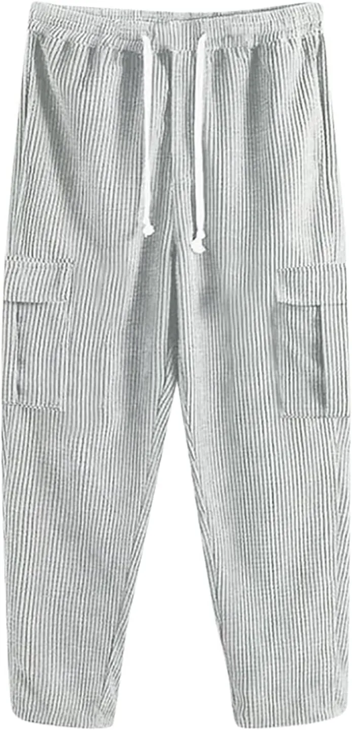 2023 Cargo Pants for Men, Mens Corduroy Trousers Stylish Casual Joggers Athletic Pant Loose Straight Sweatpants with Pockets