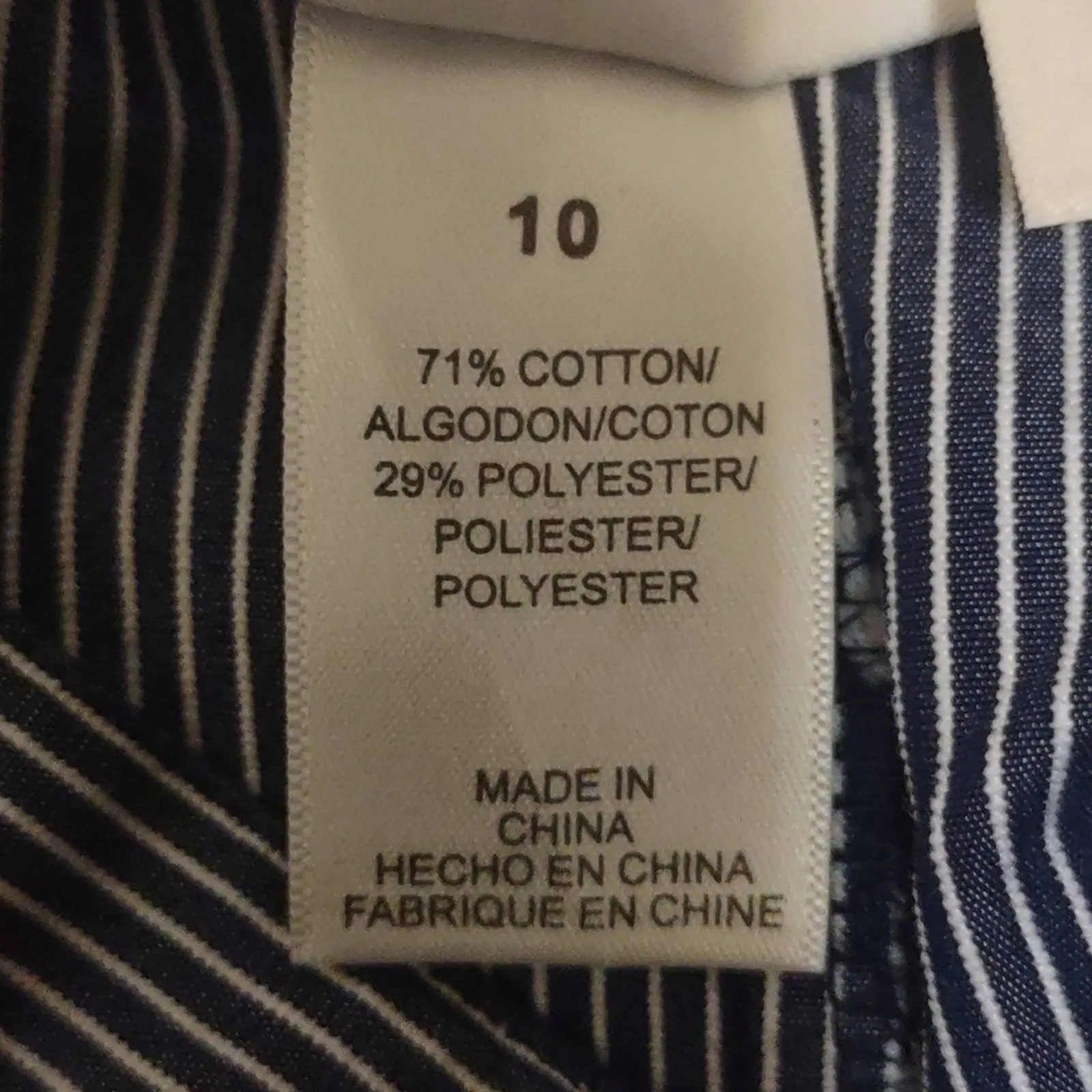 Alfred Dunner Sausalito Flat Front Pinstripe Pants Indigo/White