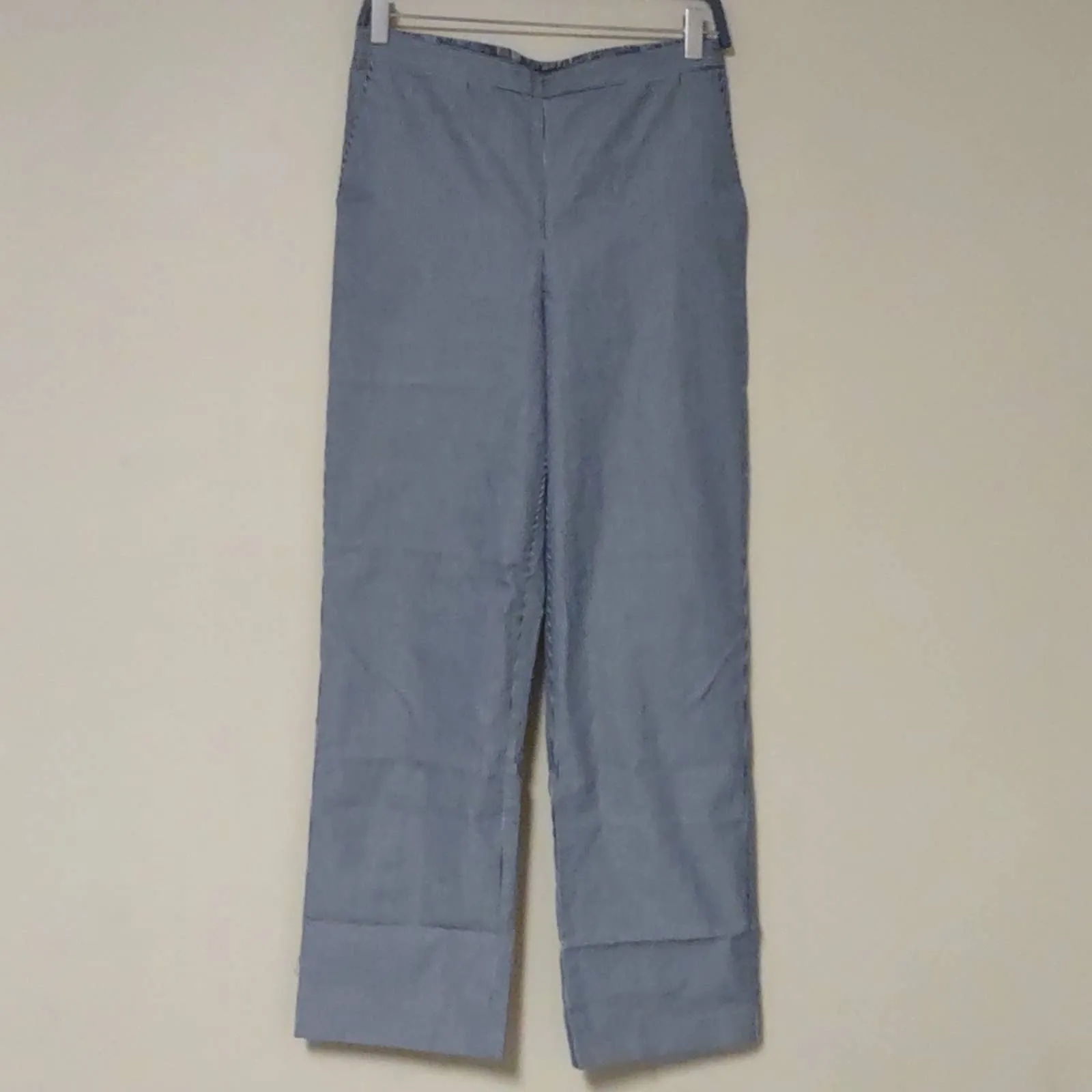 Alfred Dunner Sausalito Flat Front Pinstripe Pants Indigo/White