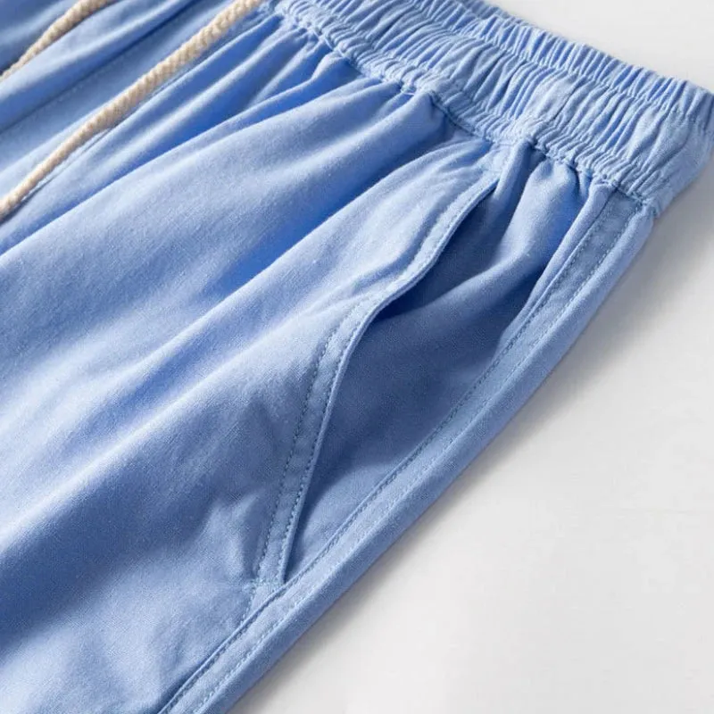 Angelo - Loose Cotton-Linen Shorts