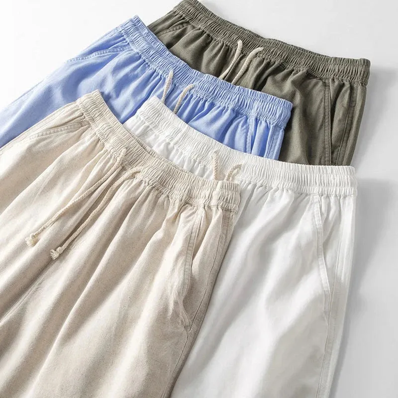Angelo - Loose Cotton-Linen Shorts