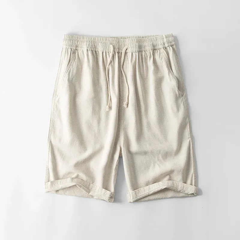 Angelo - Loose Cotton-Linen Shorts
