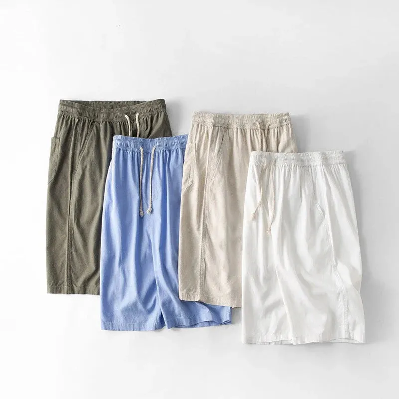 Angelo - Loose Cotton-Linen Shorts