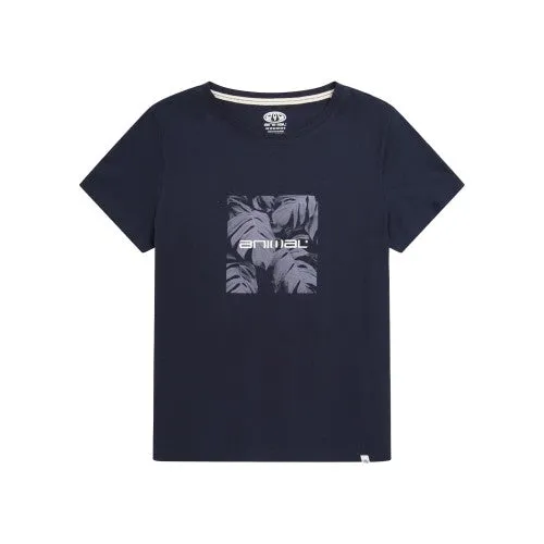 Animal Womens/Ladies Carina Leaf Print Organic Logo T-Shirt