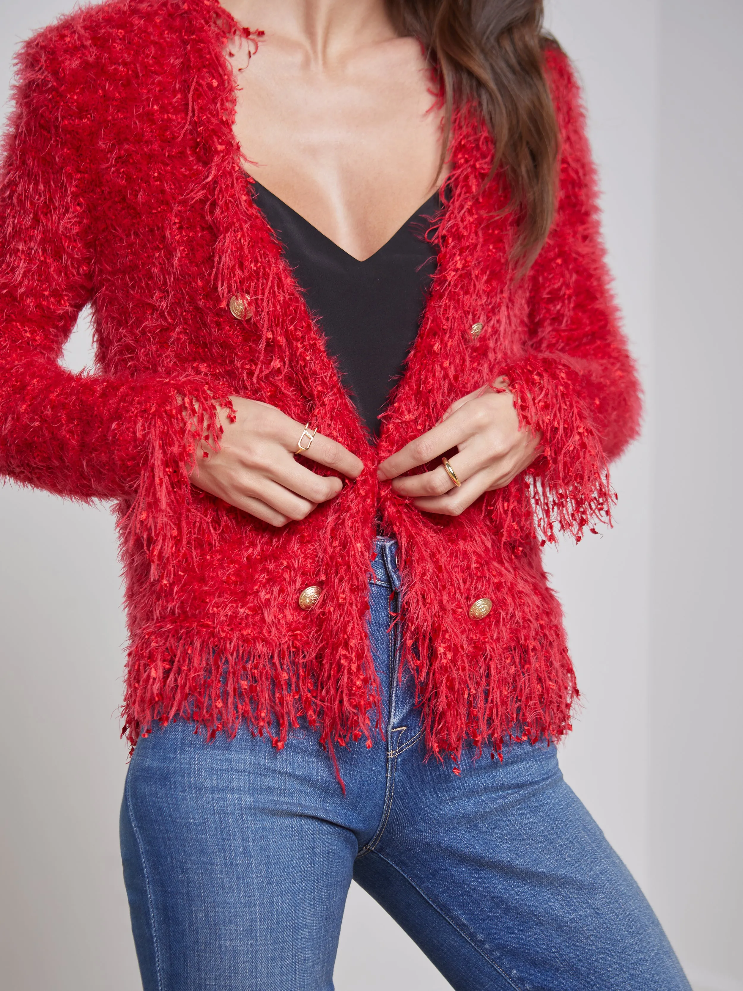 Azure Fringe Cardigan Blazer