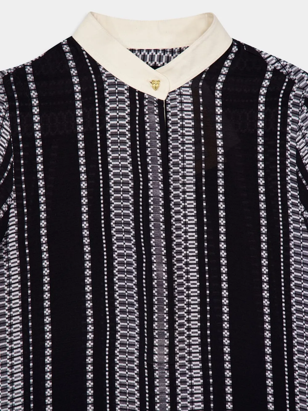 Black Hera Textured Silk Blouse