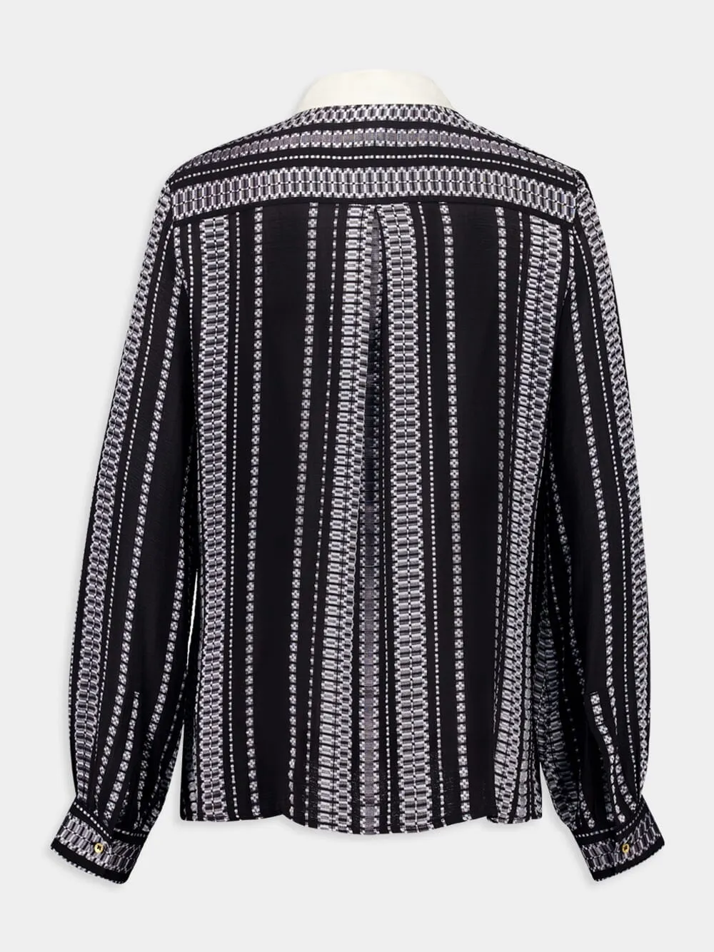Black Hera Textured Silk Blouse