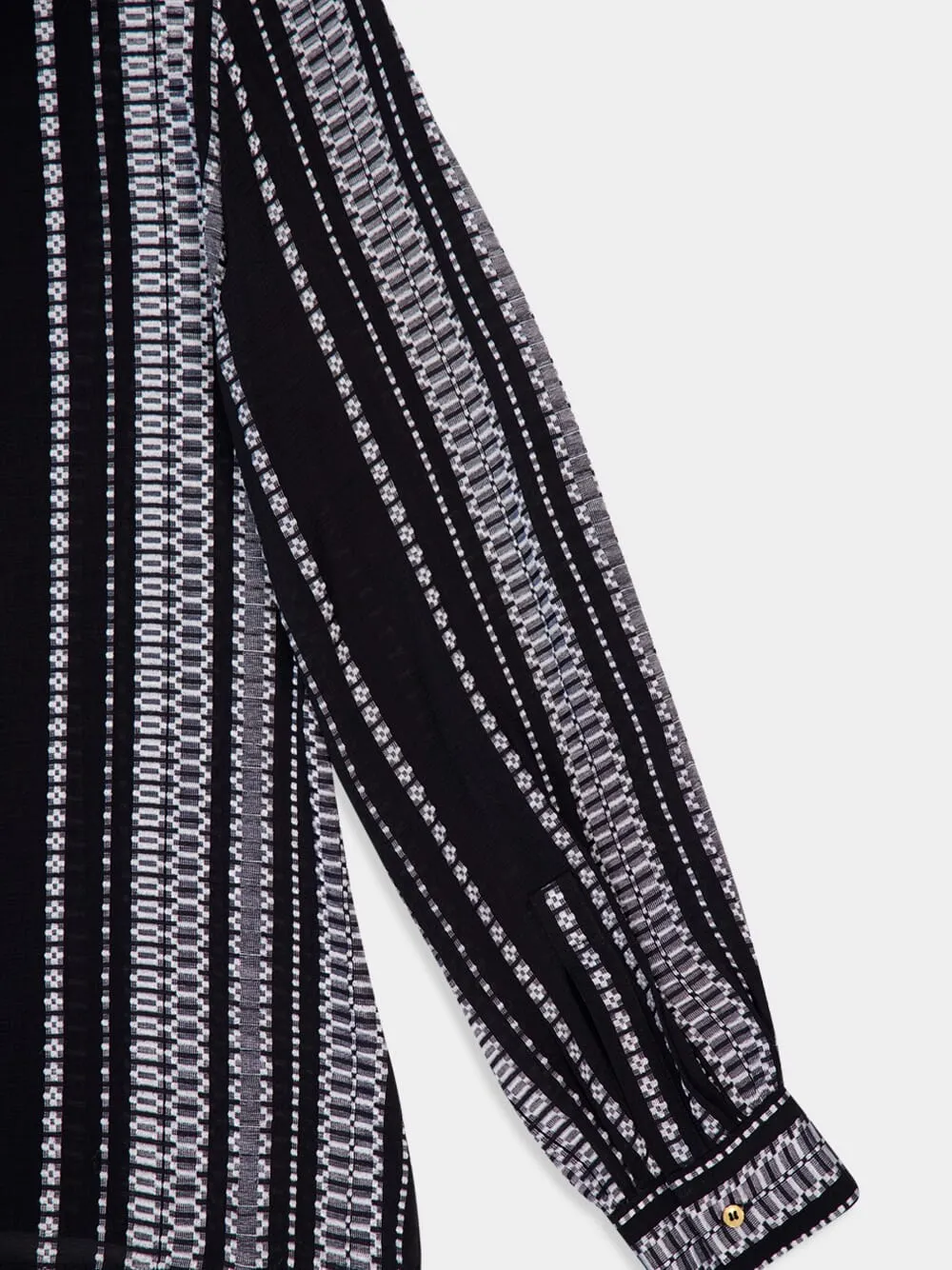 Black Hera Textured Silk Blouse