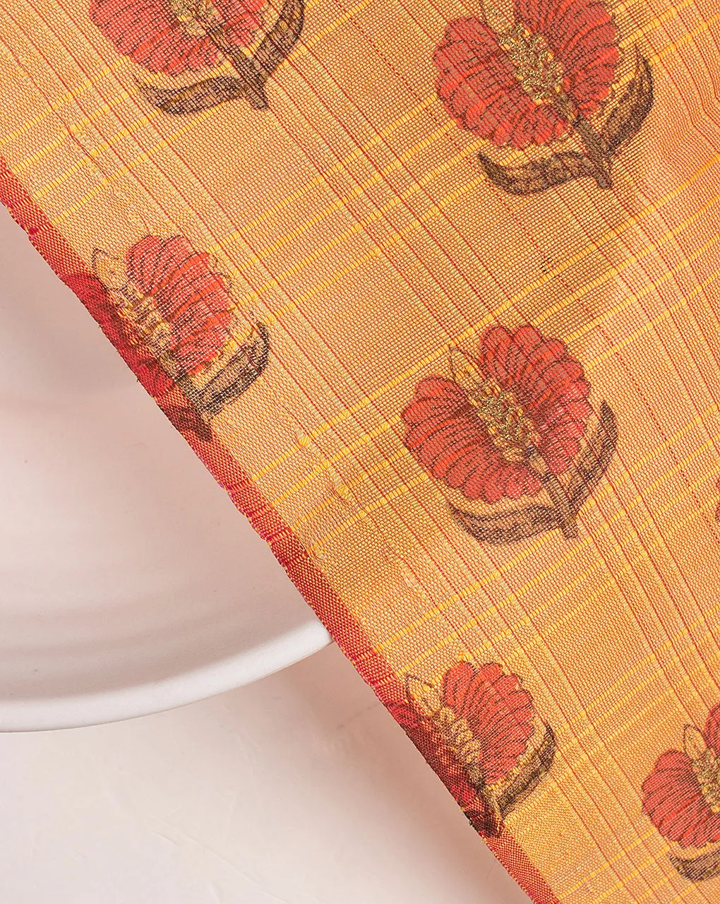 Booti Screen Print Chanderi Fabric