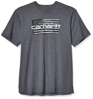 Carhartt 103567 Mens Lubbock Flag Graphic T-Shirt - Short Sleeve, Carbon Heather, Big & Tall, Size XL