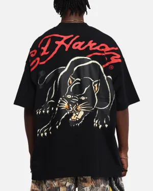 Ed Hardy Oversized Panther T-Shirt Black
