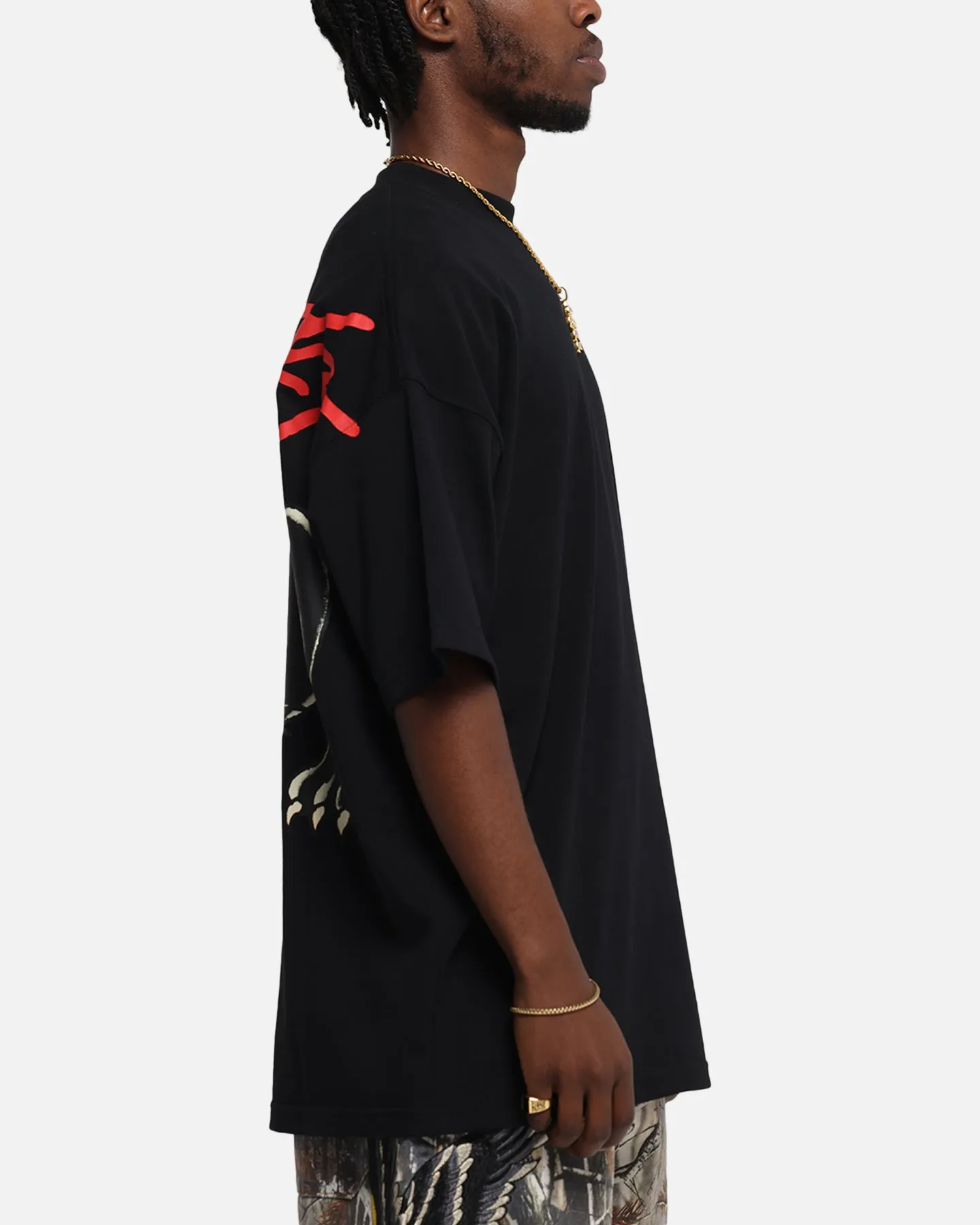 Ed Hardy Oversized Panther T-Shirt Black