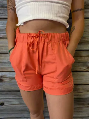 Elastic Drawstring Shorts