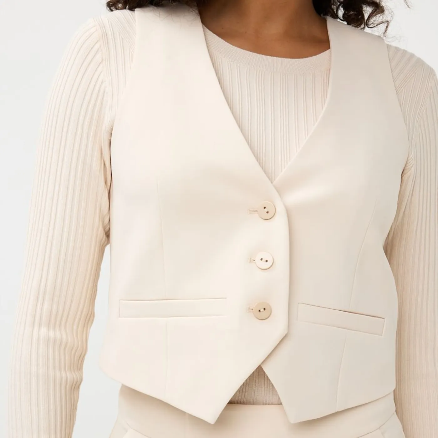 Esqualo Short City Waistcoat | Beige