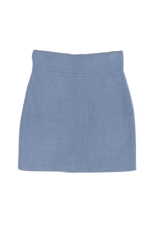 Farrah Ribbed Knit Crop Top and Skirt Set