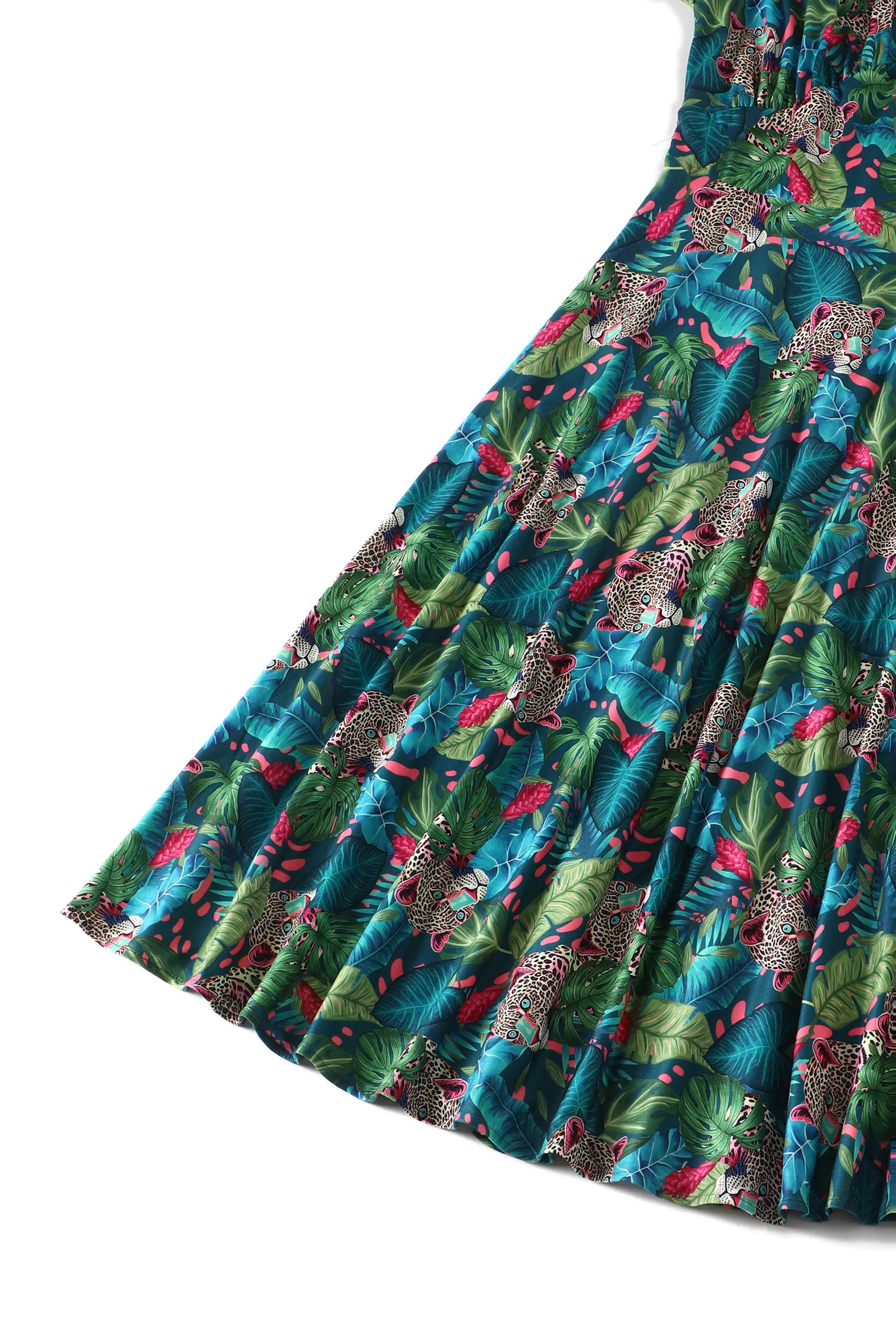Julia 50s Style Cheetah Sleeved Dress