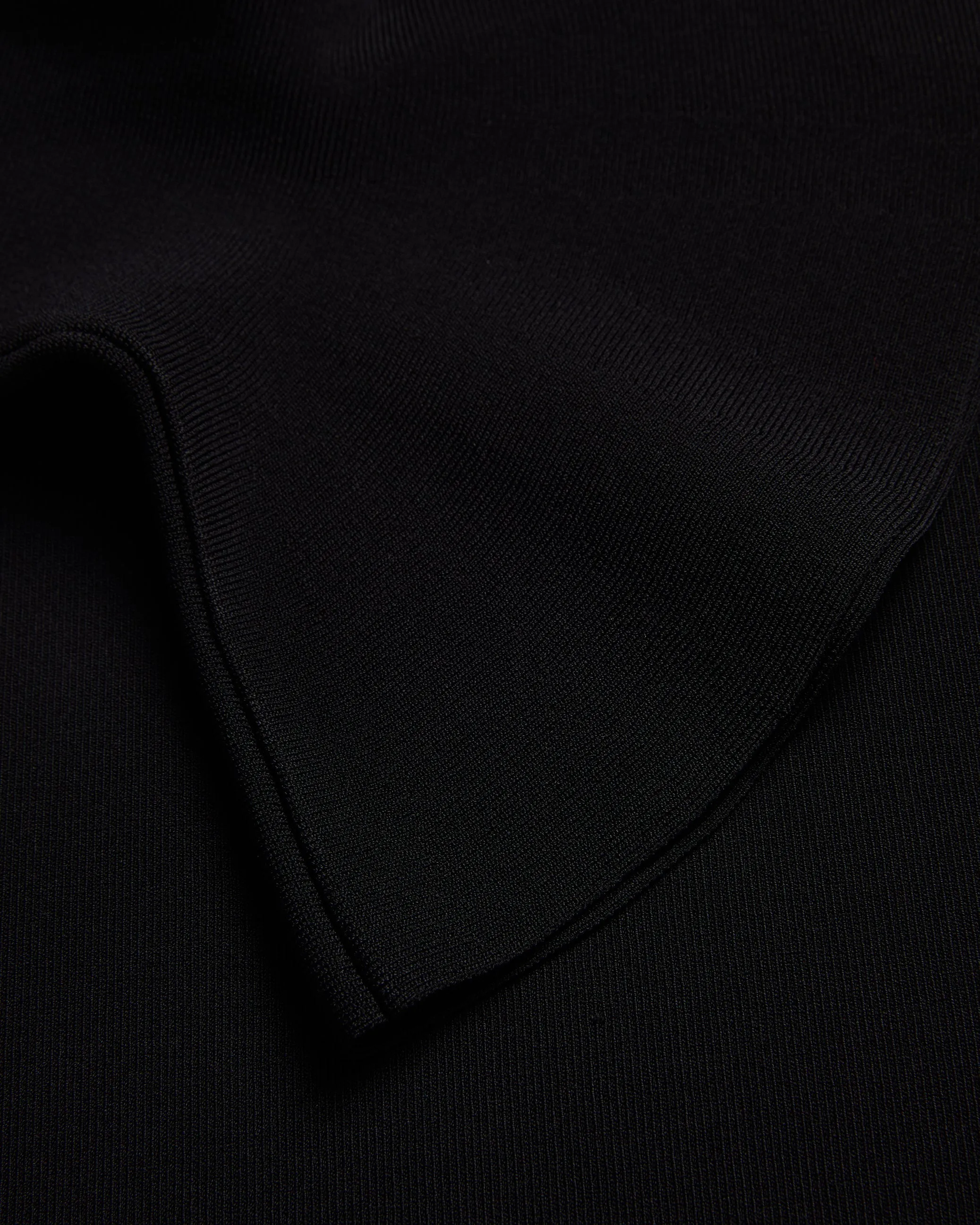 Laynha High Neck Knitted Frill Sleeve Top Black