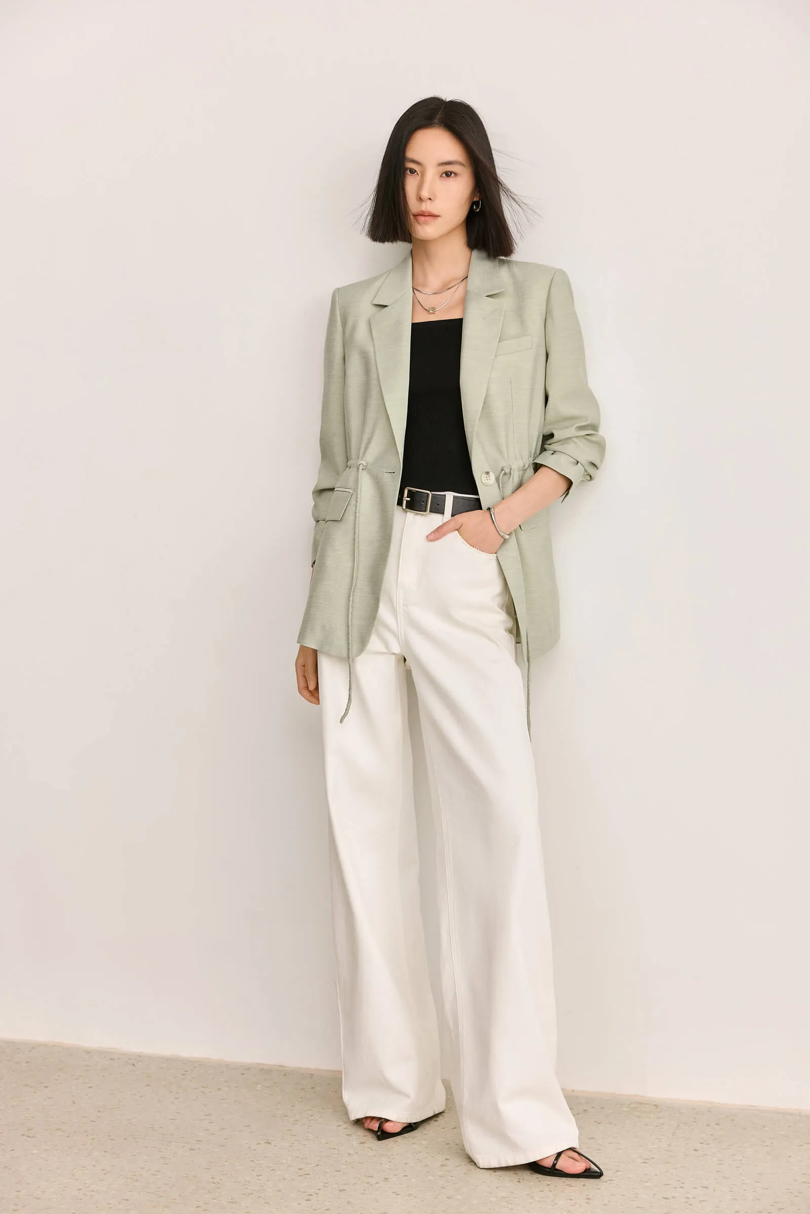 LILY Drawstring Design Blazer