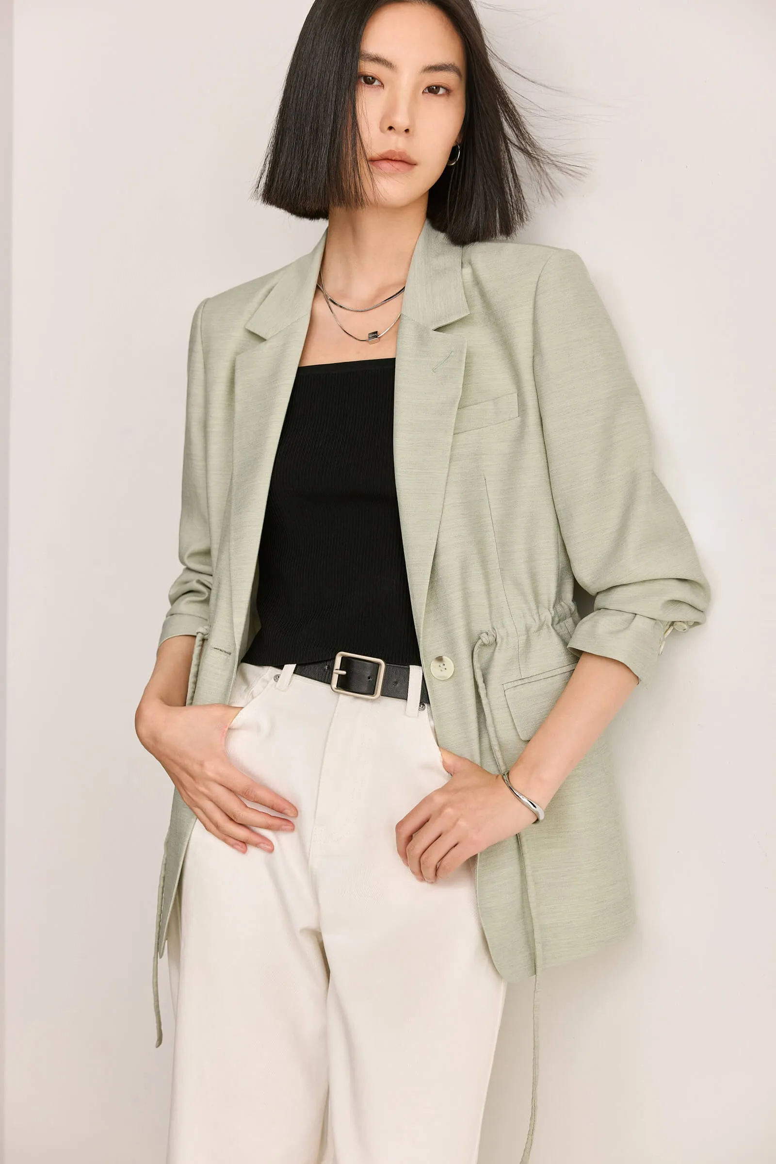 LILY Drawstring Design Blazer