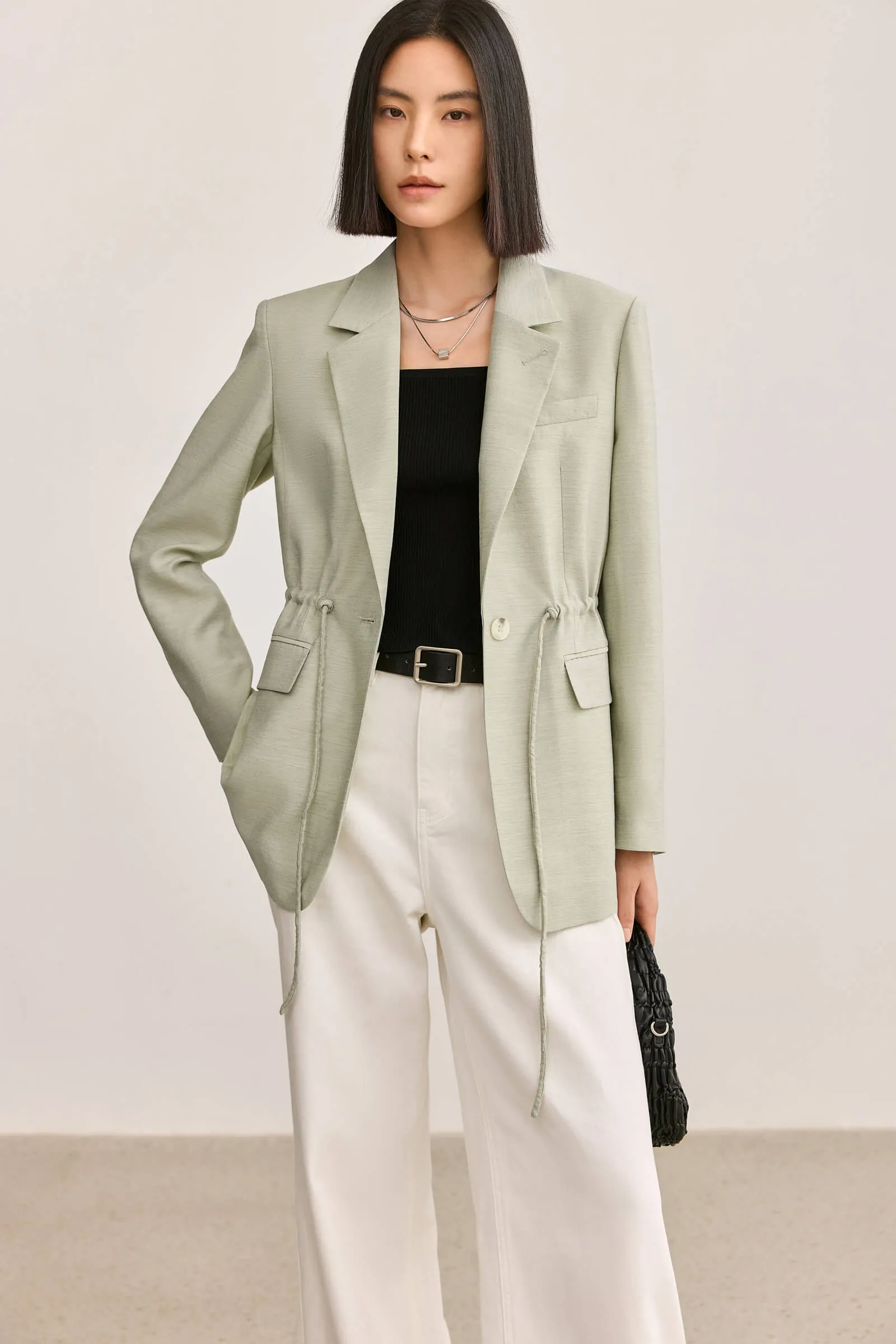 LILY Drawstring Design Blazer
