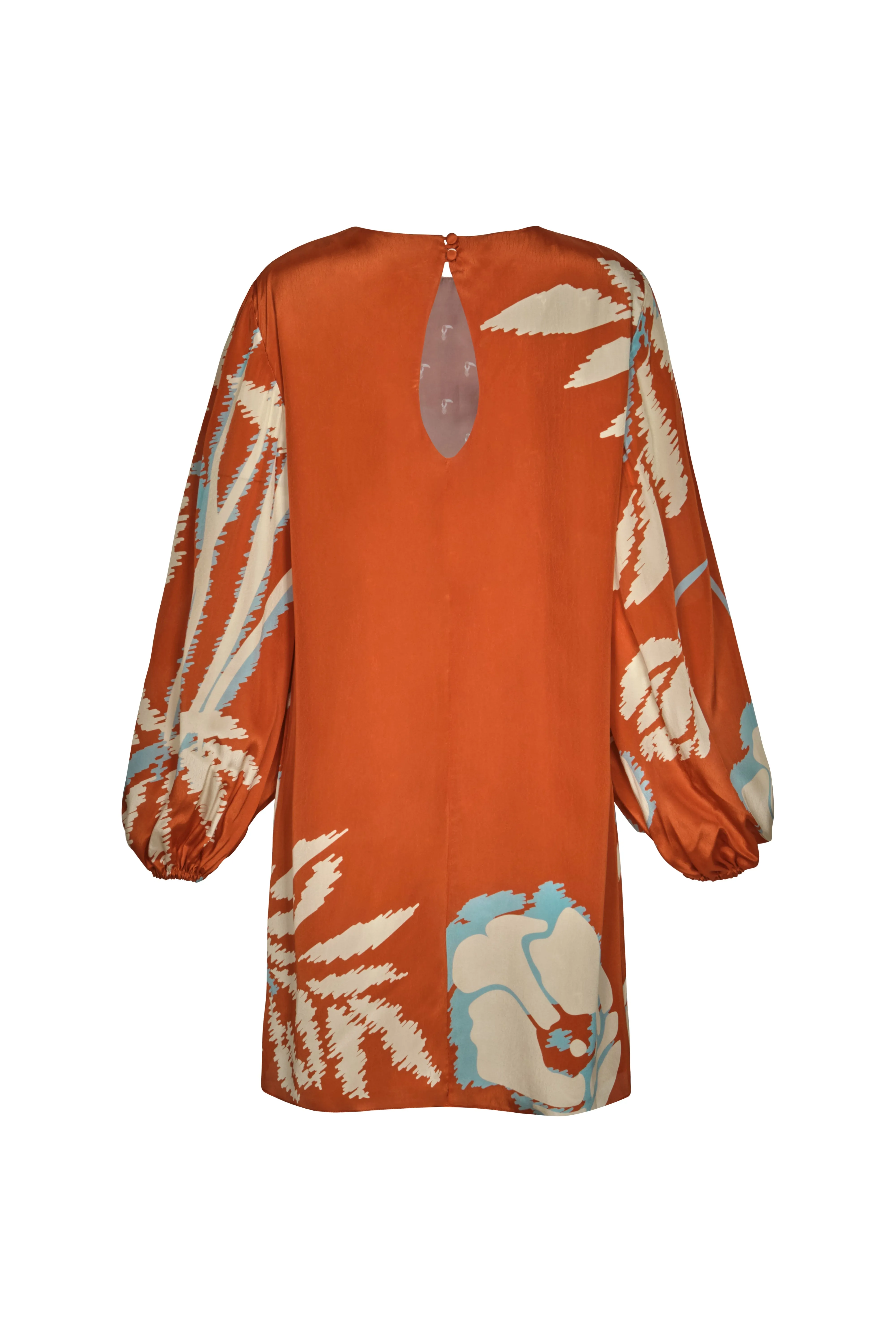 Lisboa Crepe Chine Mini Dress in Orange