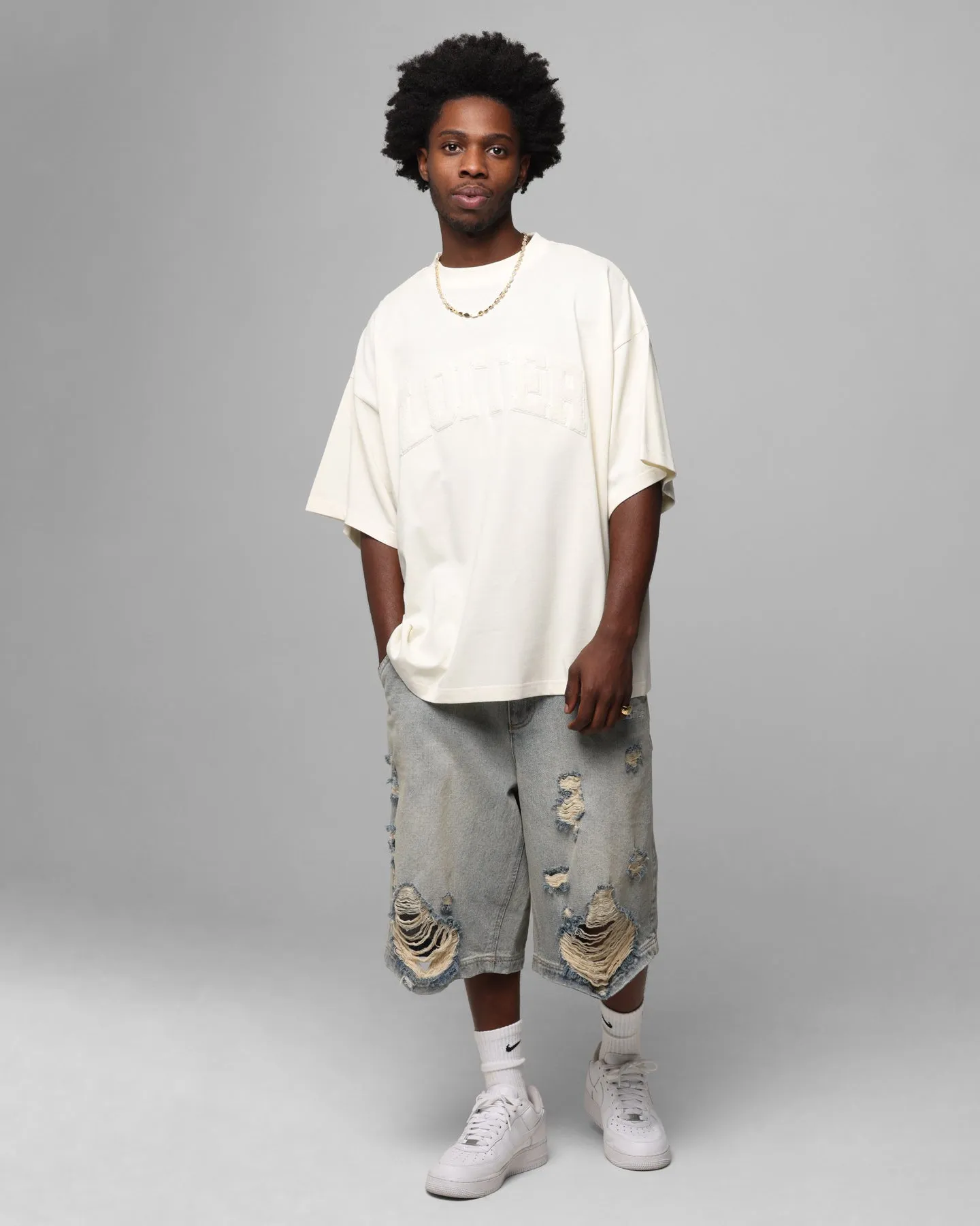 Loiter Arch Premium Boxy T-Shirt Off White