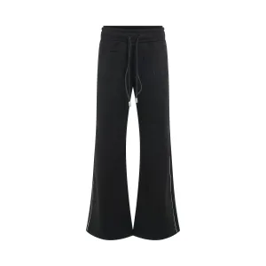 Loose Double String Track Pants in Black