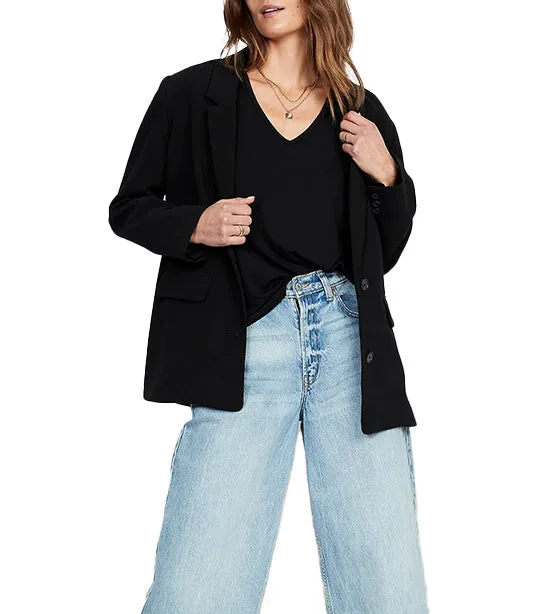 Luxe V-Neck T-Shirt for Women Black Jack