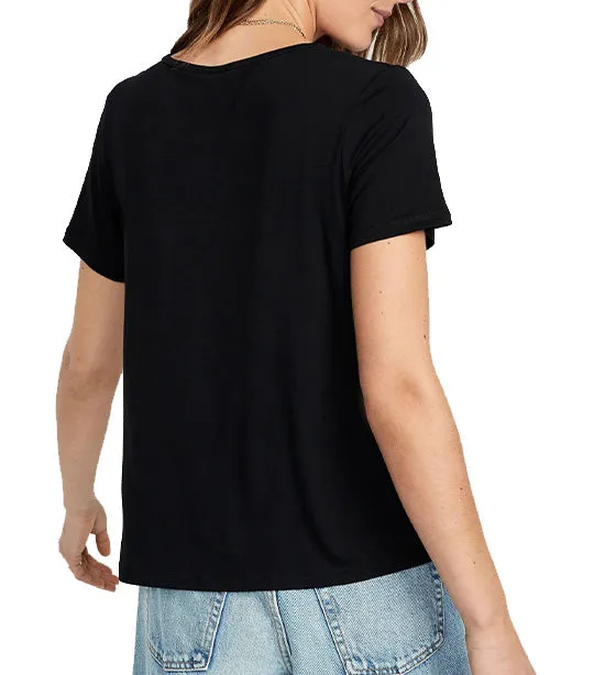 Luxe V-Neck T-Shirt for Women Black Jack
