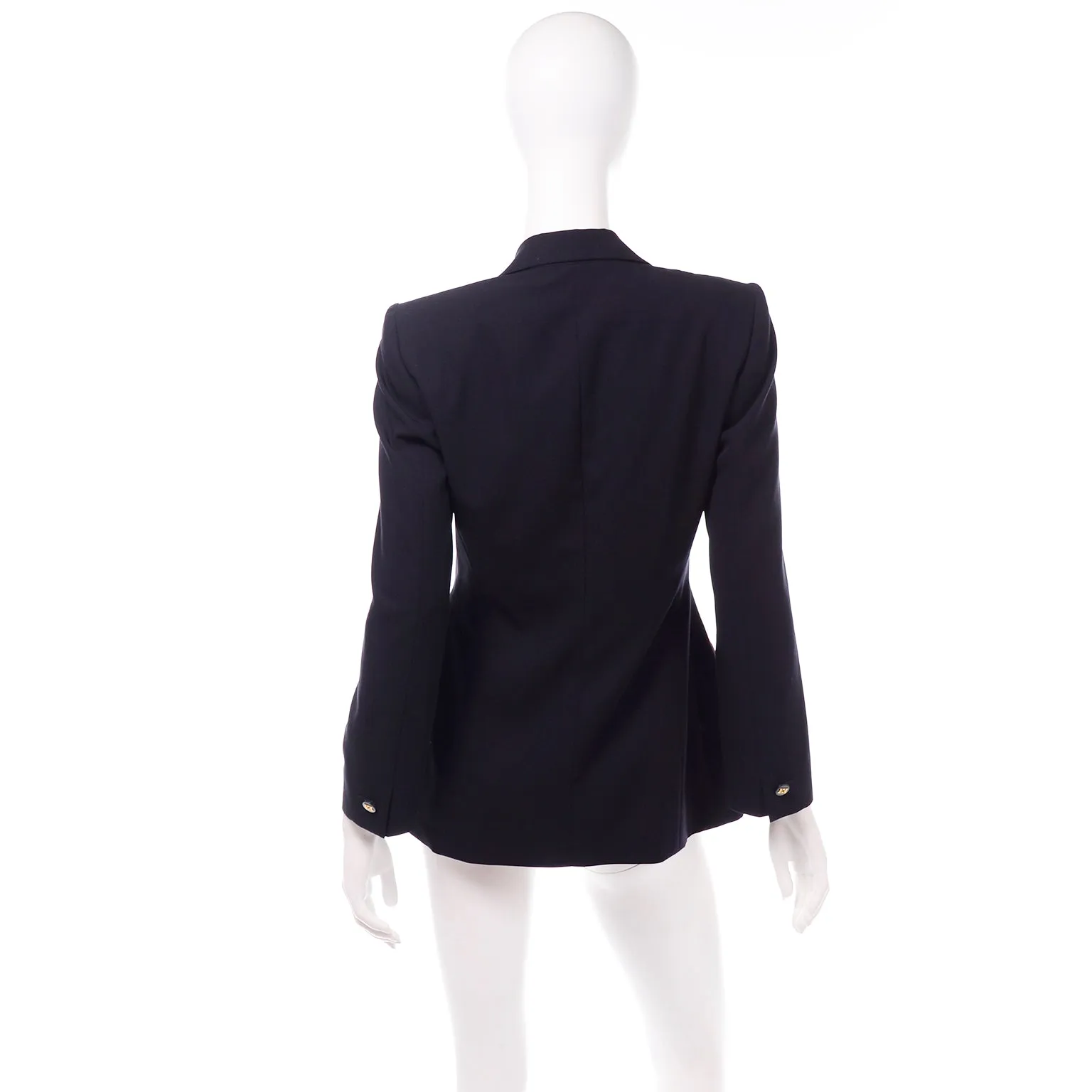 Margaretha Ley for Escada Vintage 1980s Dark Navy & Red Blazer Jacket