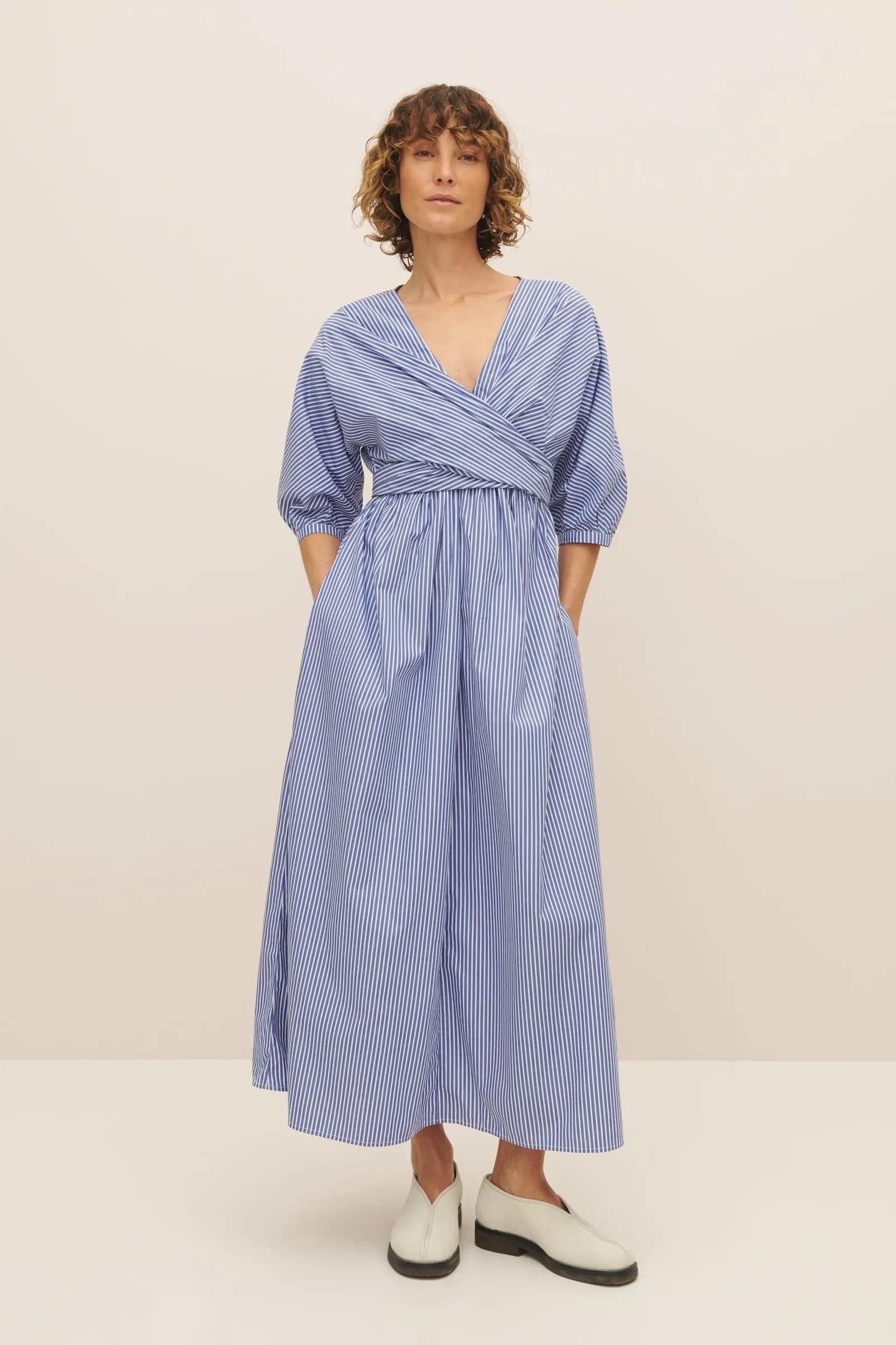Marta Dress - Blue Stripe