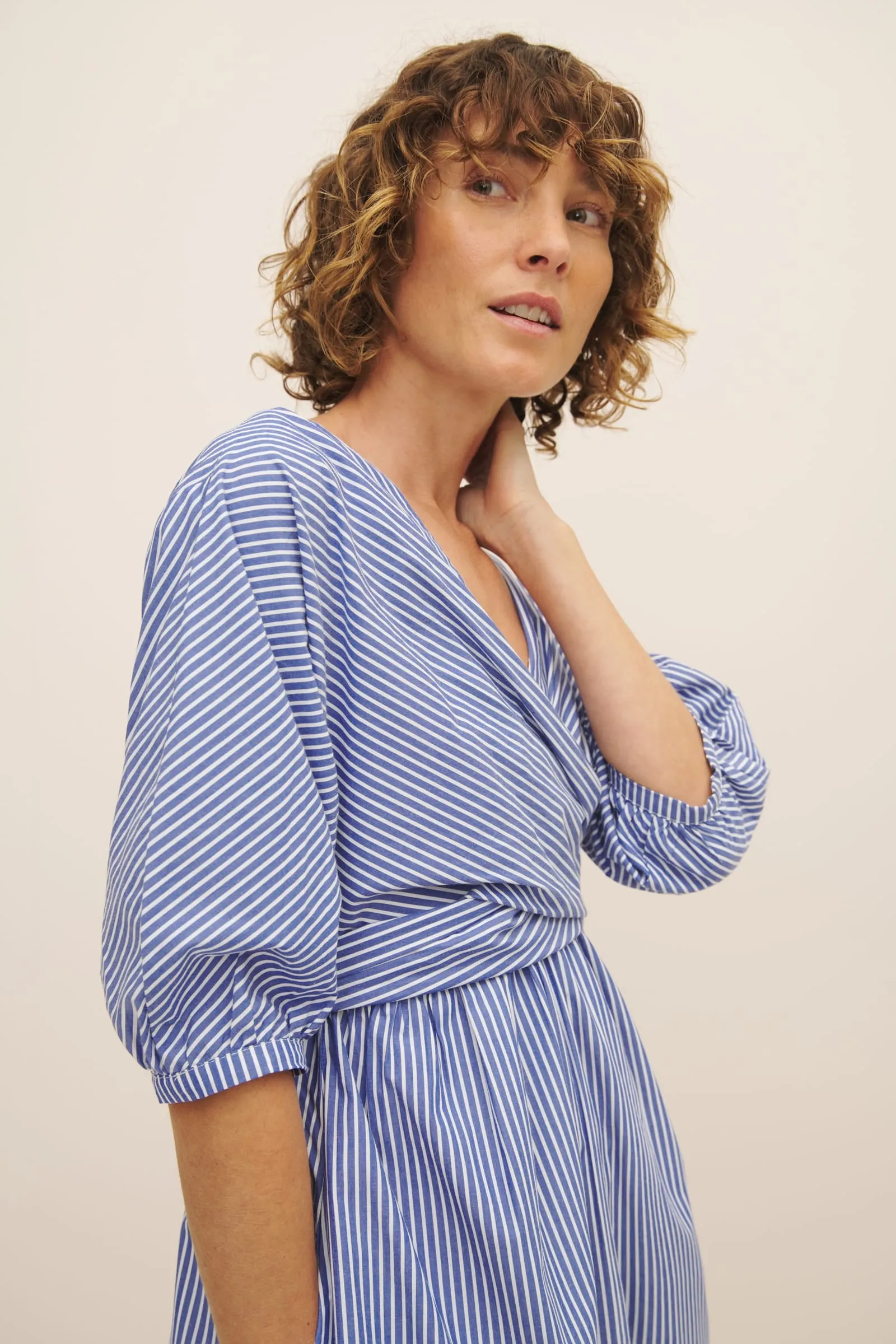 Marta Dress - Blue Stripe