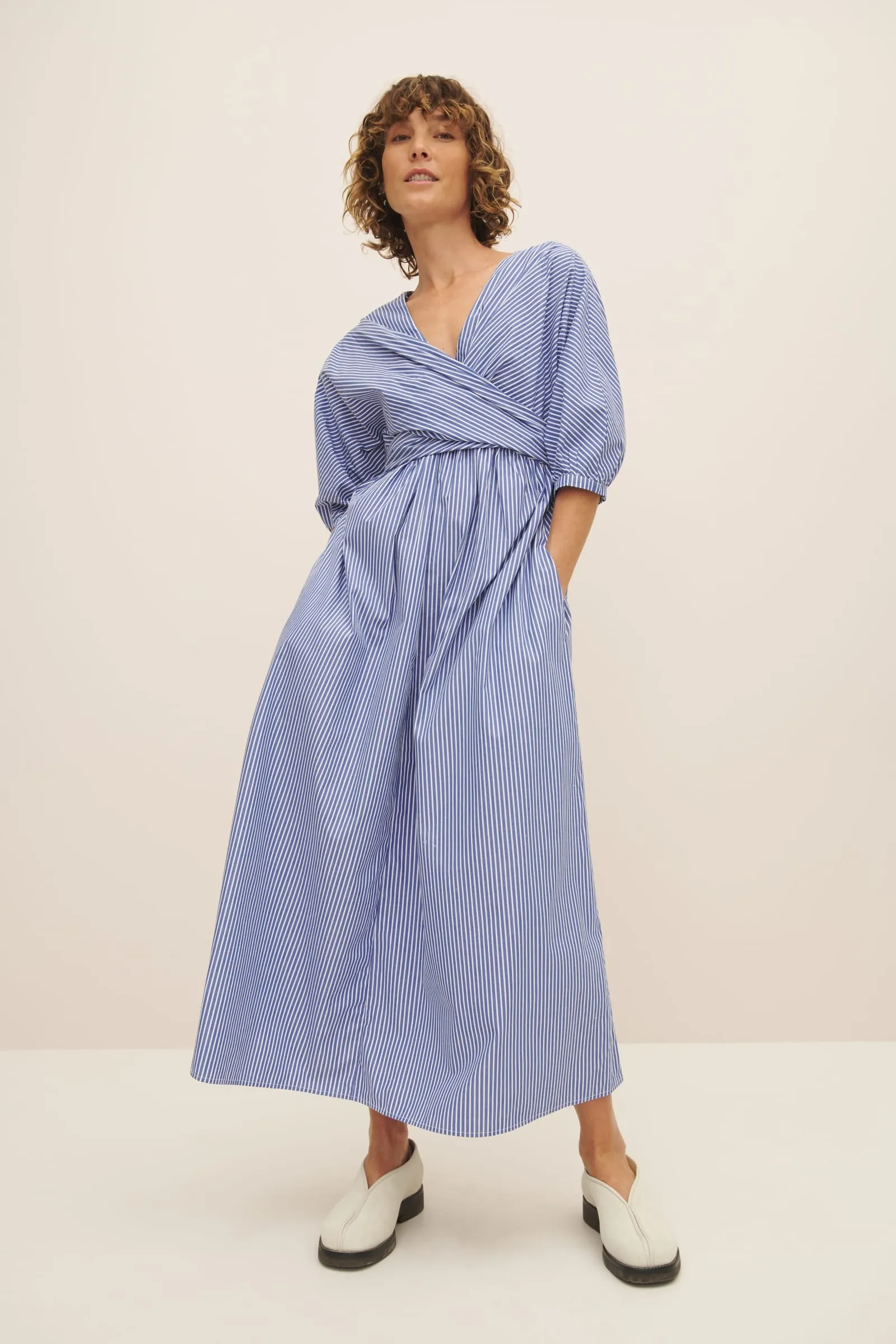 Marta Dress - Blue Stripe