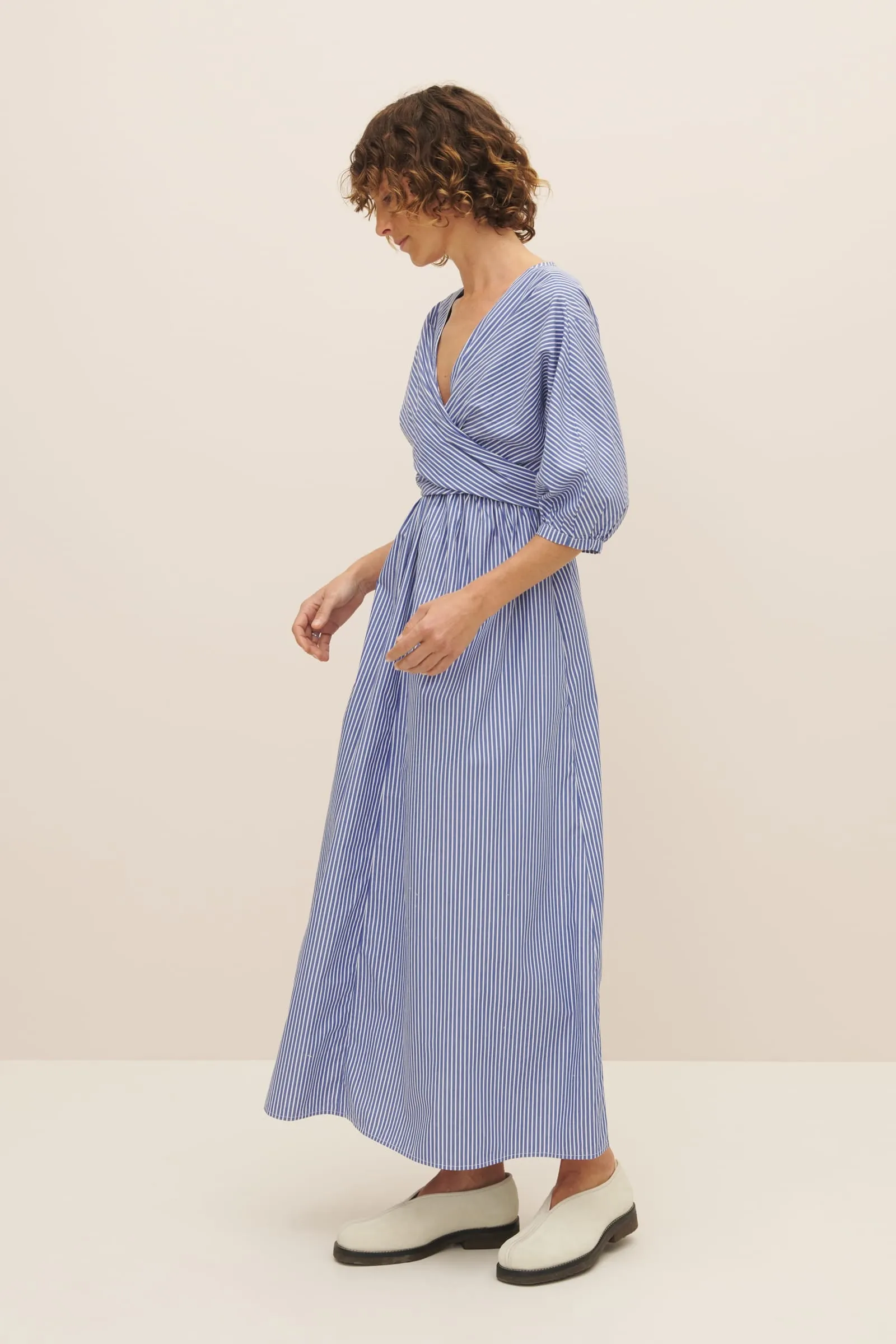 Marta Dress - Blue Stripe