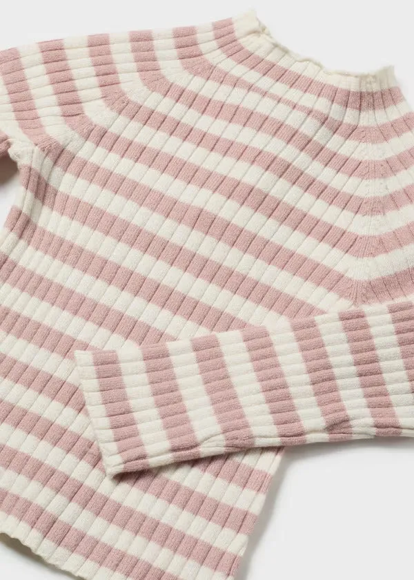 Mayoral Baby Girl Striped Knit Mockneck  2046-29  Rubor *