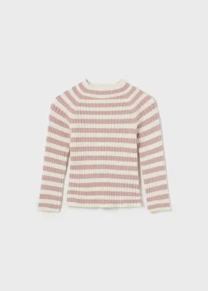 Mayoral Baby Girl Striped Knit Mockneck  2046-29  Rubor *