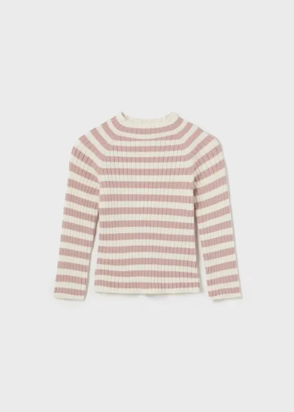 Mayoral Baby Girl Striped Knit Mockneck  2046-29  Rubor *
