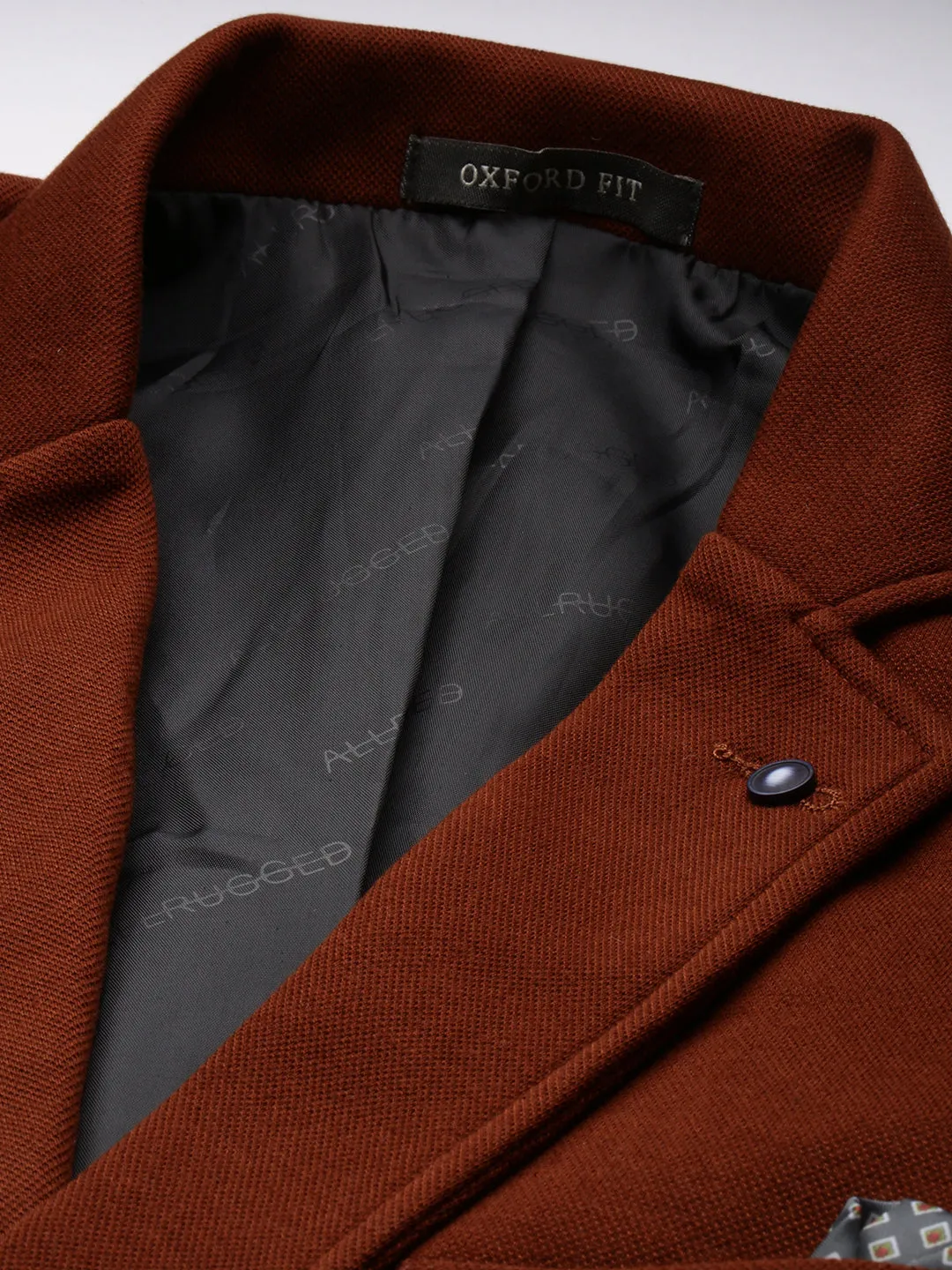 Men Brown Open Front Casual Blazer