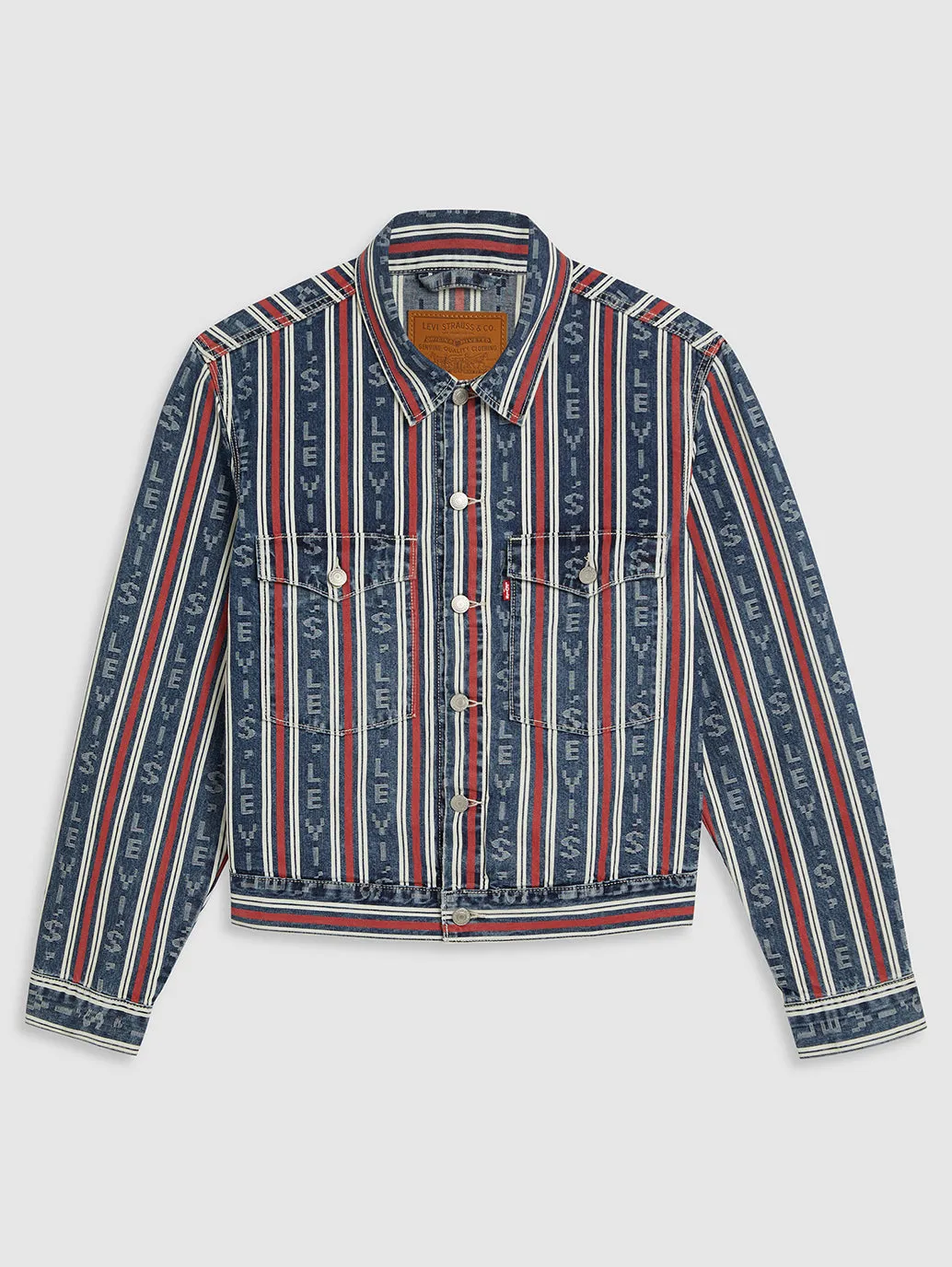 Men's Striped Multicolor Denim Jacket