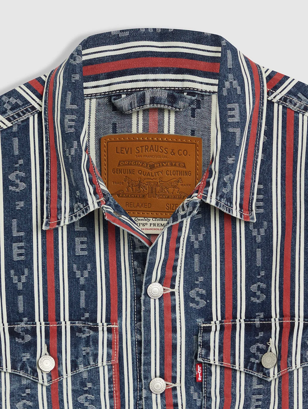 Men's Striped Multicolor Denim Jacket
