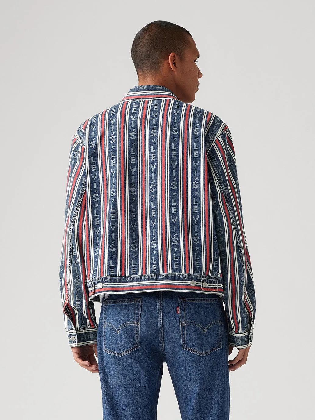 Men's Striped Multicolor Denim Jacket