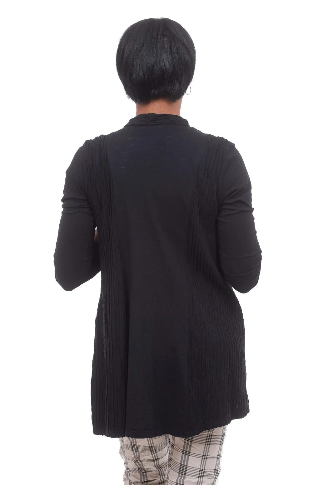 Mineral Wash Wave Cardigan, Black