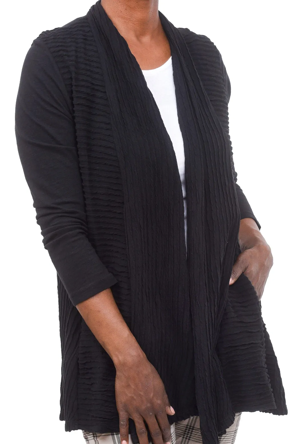 Mineral Wash Wave Cardigan, Black