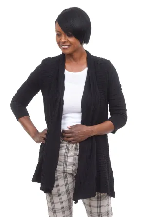 Mineral Wash Wave Cardigan, Black