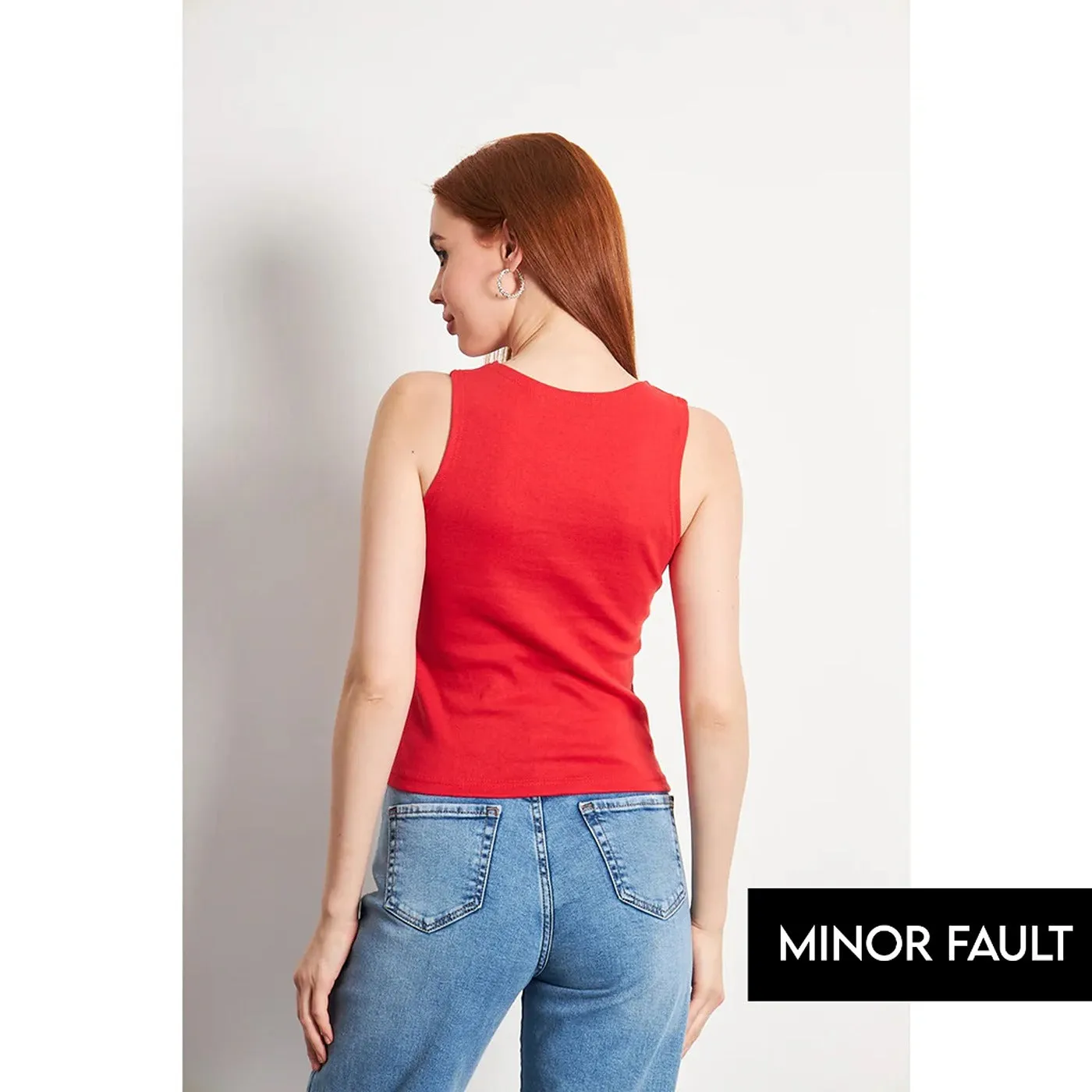 (Minor Fault) Red Square Neck Tank Top