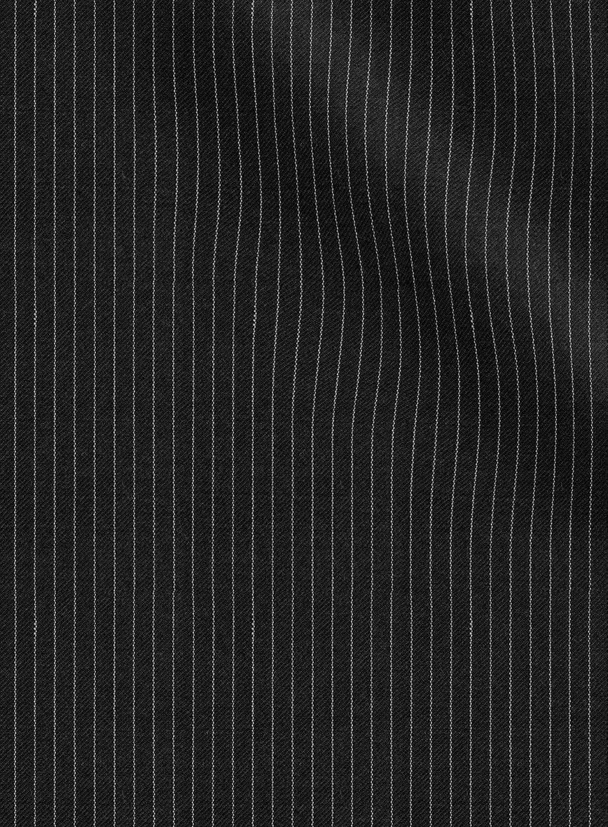Napolean Slim Stripe Charcoal Wool Pants