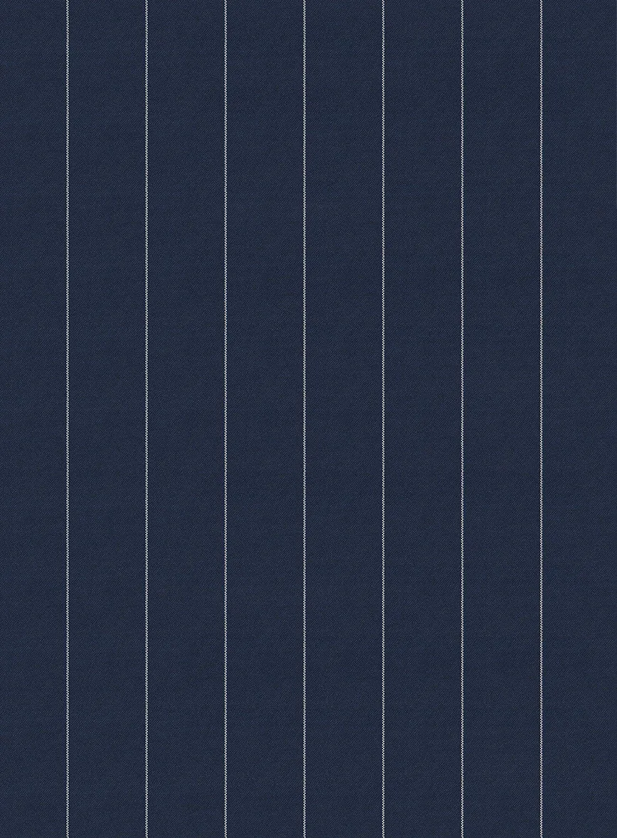 Napolean Wide Stripe Blue Wool Pants