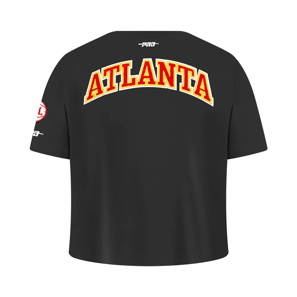 NBA ATLANTA HAWKS CLASSIC BIG GIRLS SHORT SLEEVE BOXY TEE (BLACK)