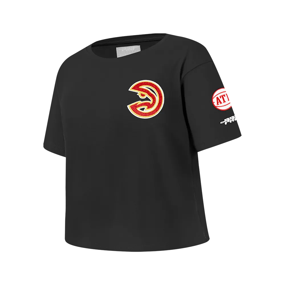 NBA ATLANTA HAWKS CLASSIC BIG GIRLS SHORT SLEEVE BOXY TEE (BLACK)