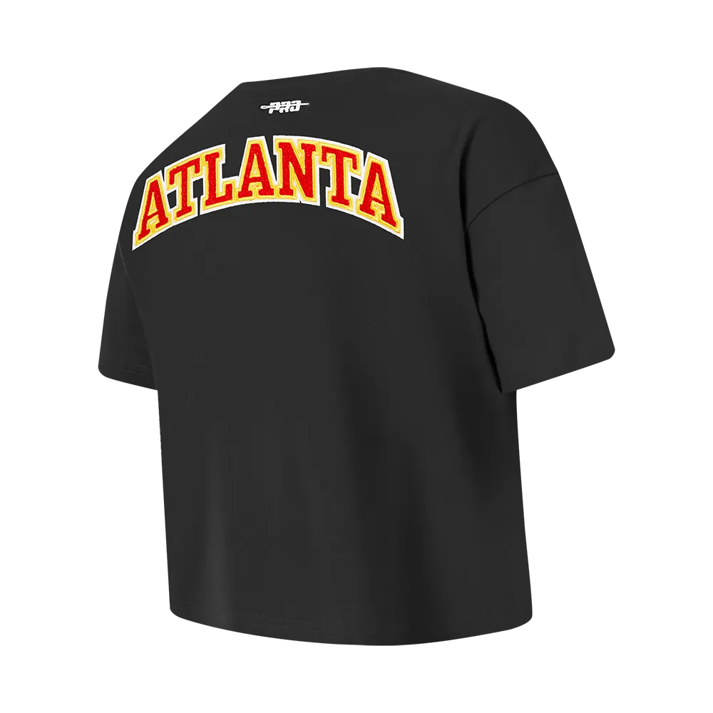 NBA ATLANTA HAWKS CLASSIC BIG GIRLS SHORT SLEEVE BOXY TEE (BLACK)